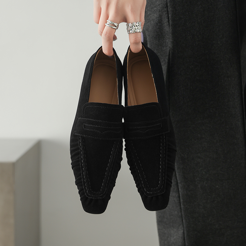 봄 정품 가죽 여성 펌프스 패션 주름 장식 스퀘어 토  - Women'S Shoes 리뷰 및 가격