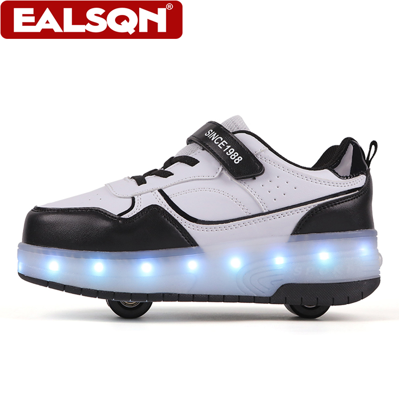 새로운 어린이용 LED 라이트업 롤러 스케이트 신발,  - Running Shoes 리뷰 및 가격